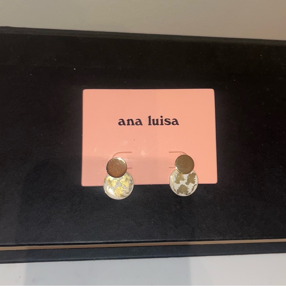 Ana Luisa Gold and White Earrings